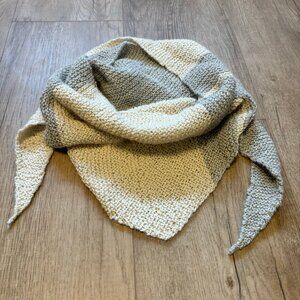 HANDMADE SCARF | Cream & Light Grey Scarf